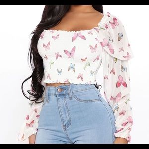 Fashion nova top butterfly